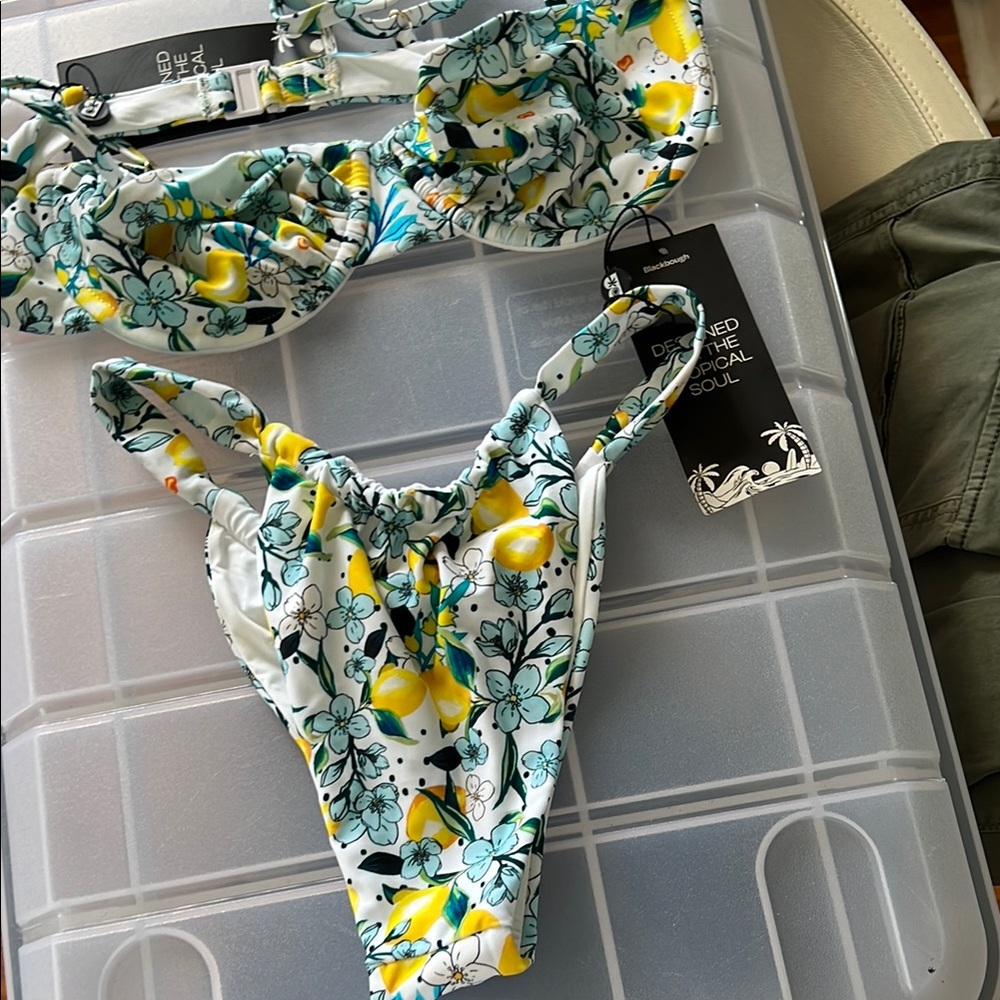 Blackbough White and Yellow Bikini Set Tropical Vibes